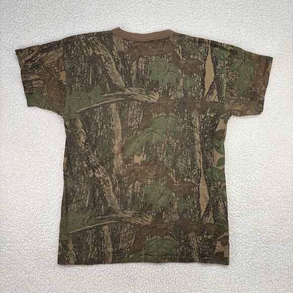 Vtg Trebark Camo T shirt Mens XL Short Sleeve USA Single Stitch Ace Sportswear - Picture 5 of 7
